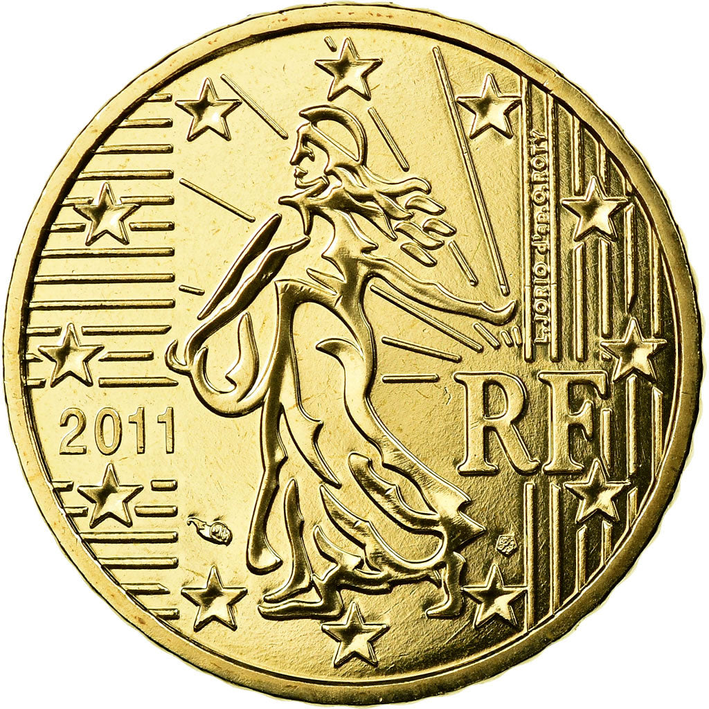 France, 50 Euro Cent, 2011, MS(65-70), Brass, KM:1412