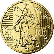 France, 50 Euro Cent, 2011, MS(65-70), Brass, KM:1412