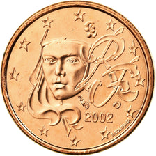 Frankrijk, Euro Cent, 2002, FDC, Copper Plated Steel, KM:1282
