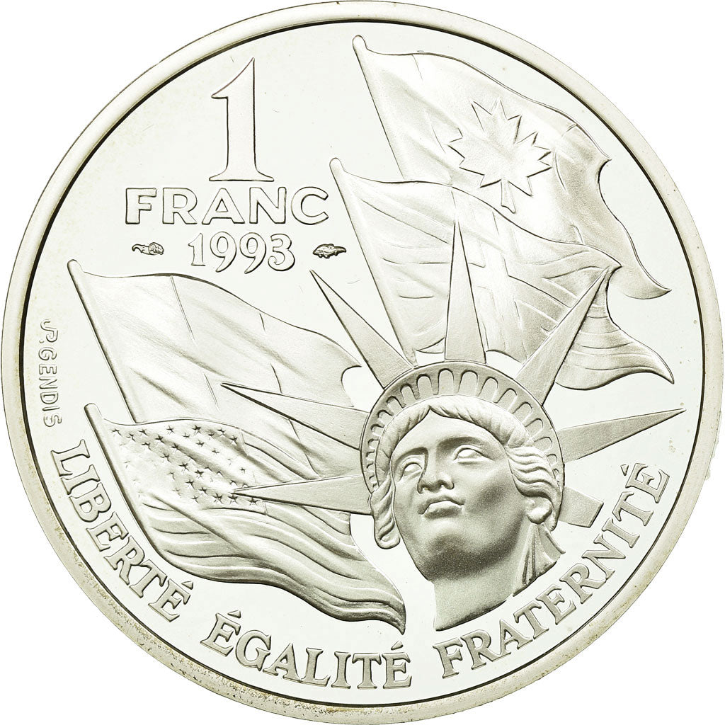 Monnaie, France, Débarquement, Franc, 1993, Paris, BE, FDC, Argent