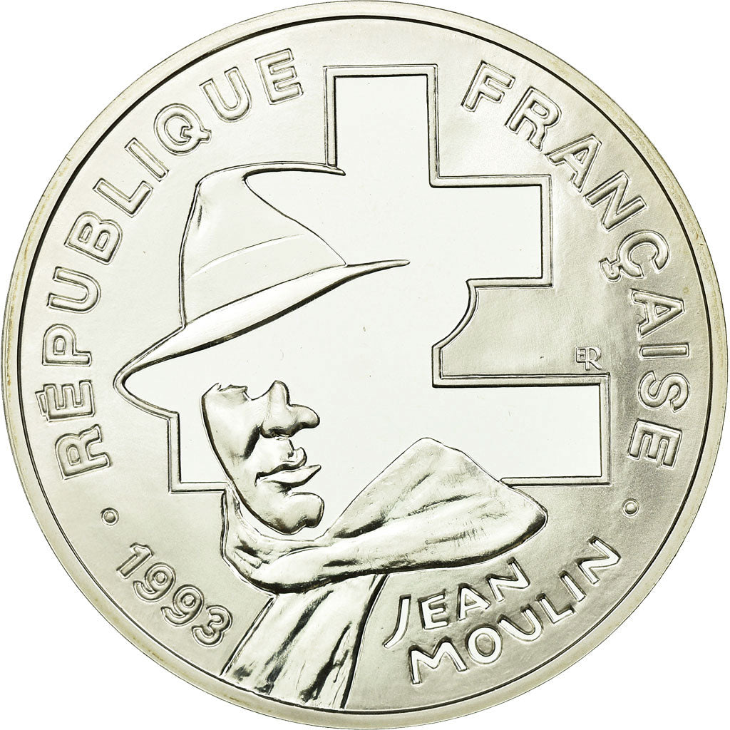Monnaie, France, Jean Moulin, 100 Francs, 1993, BE, FDC, Argent, Gadoury:C39