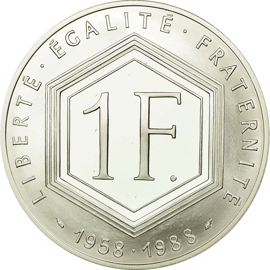 Monnaie, France, Charles de Gaulle, Franc, 1988, Paris, BE, FDC, Argent