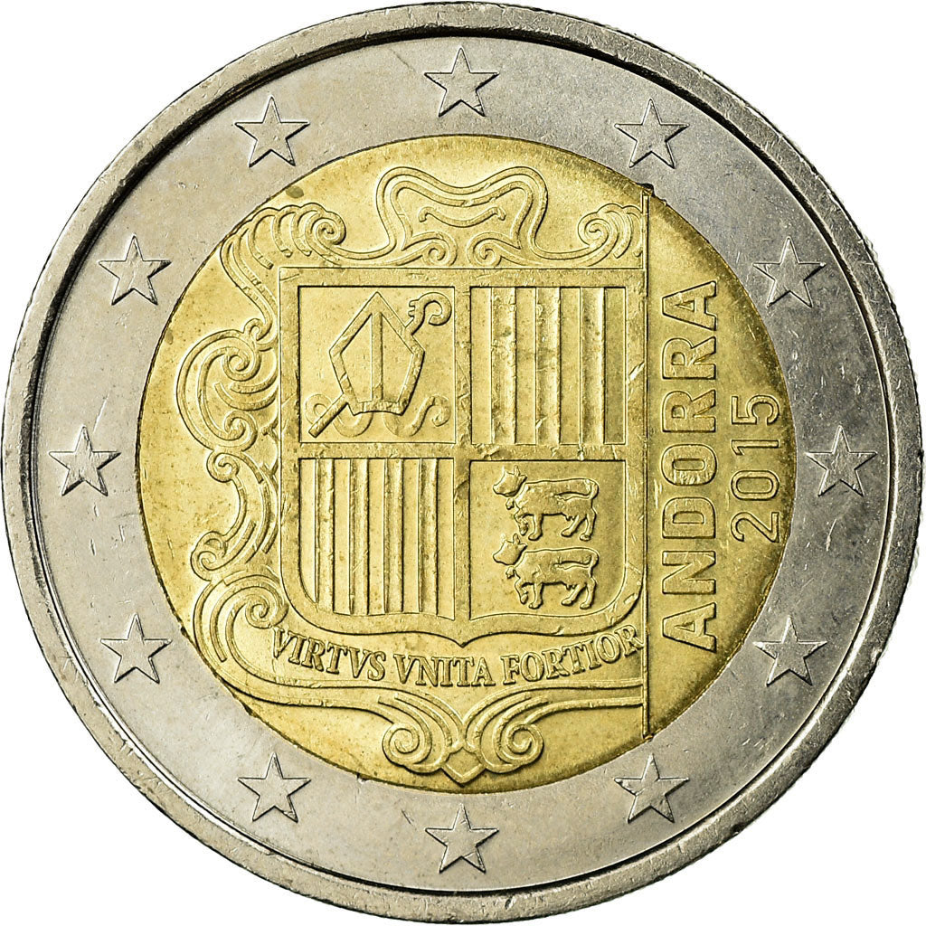 Andorra, 2 Euro, 2015, AU(55-58), Bi-Metallic, KM:527