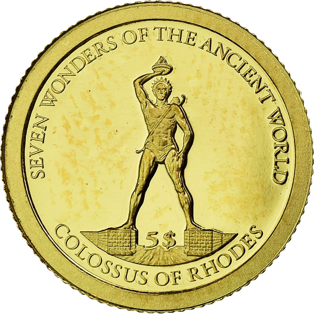 Coin, Solomon Islands, Elizabeth II, Colosse de Rhodes, 5 Dollars, 2011, B.H.