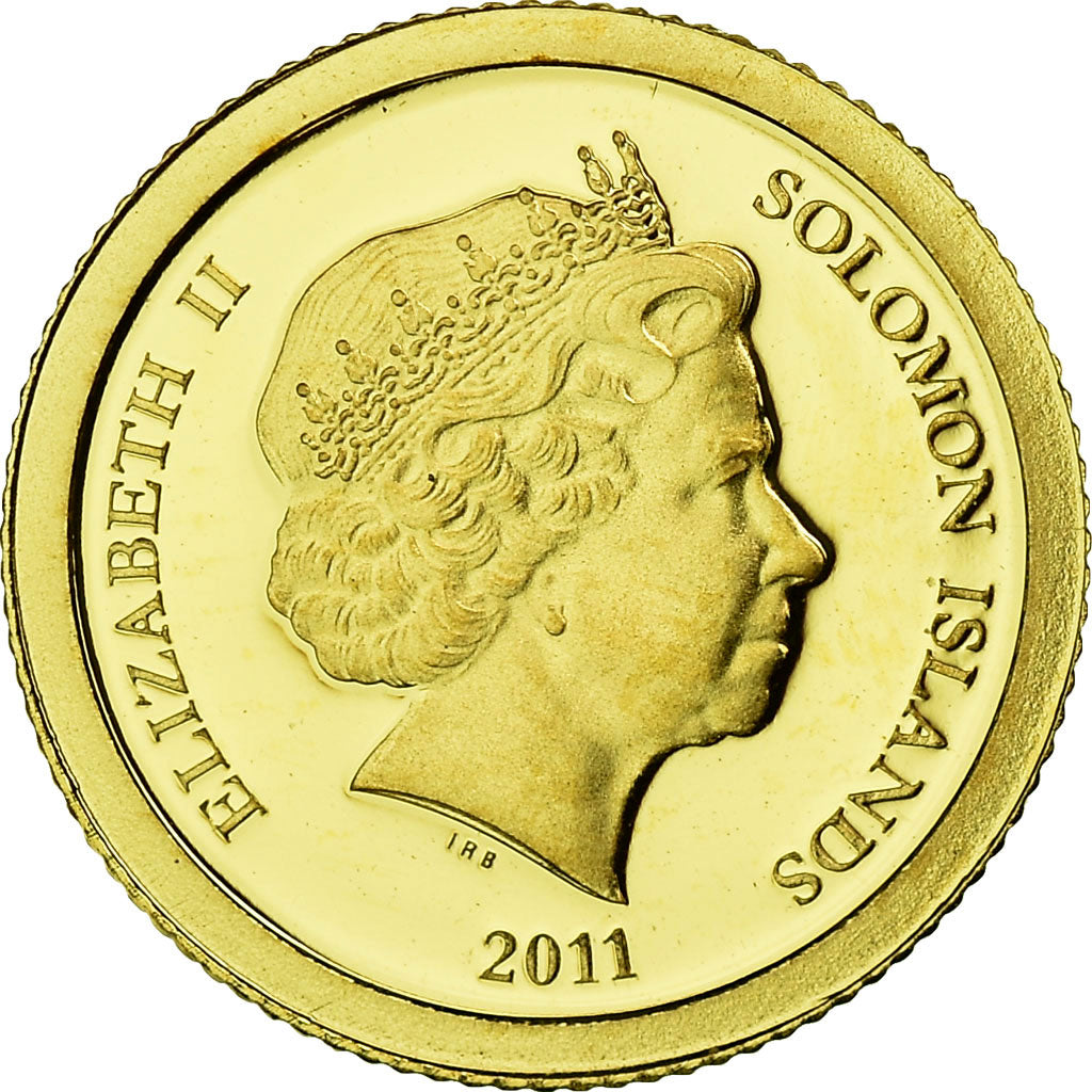 Coin, Solomon Islands, Elizabeth II, Le temple d'Artémis, 5 Dollars, 2011, B.H.
