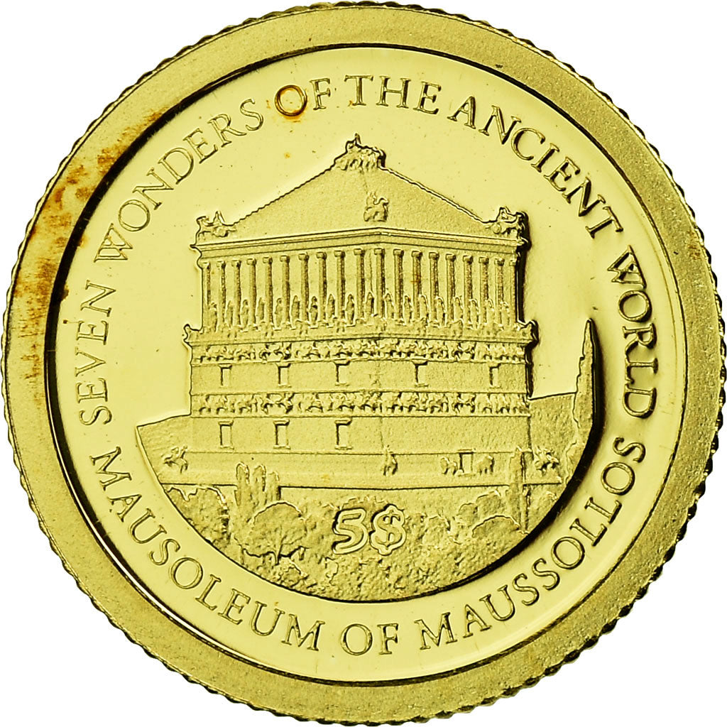 Monnaie, Îles Salomon, Elizabeth II, Mausolée de Mausole, 5 Dollars, 2011