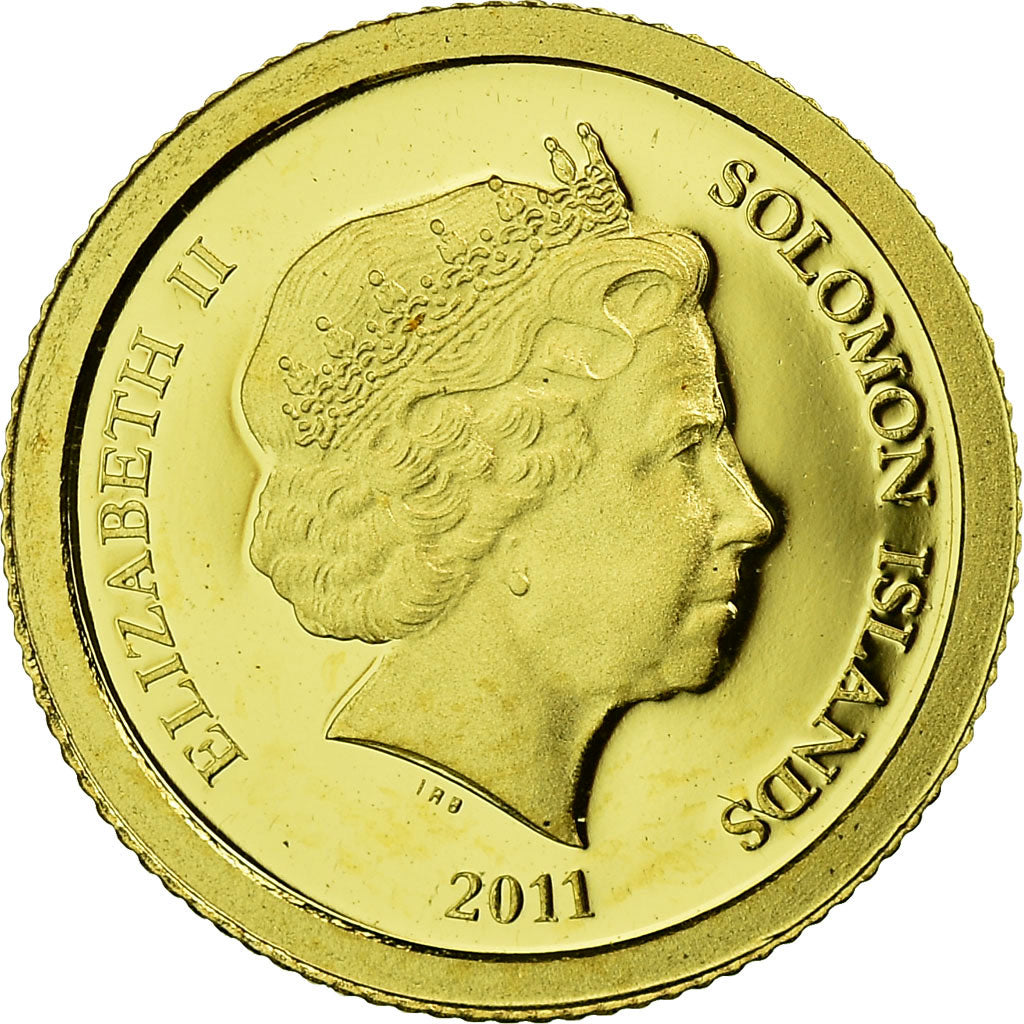 Monnaie, Îles Salomon, Elizabeth II, Mausolée de Mausole, 5 Dollars, 2011