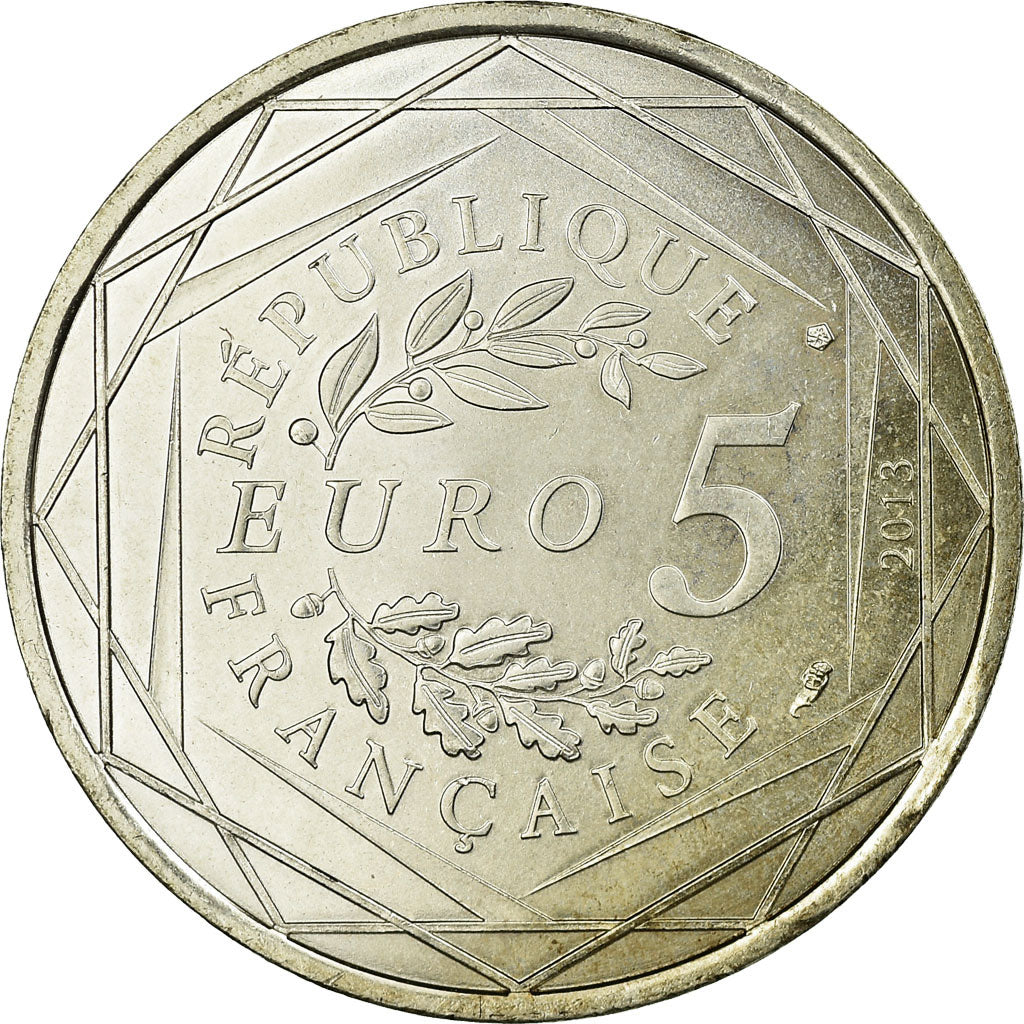 França, 5 Euro, 2013, AU(55-58), Prata, Gadoury:EU645