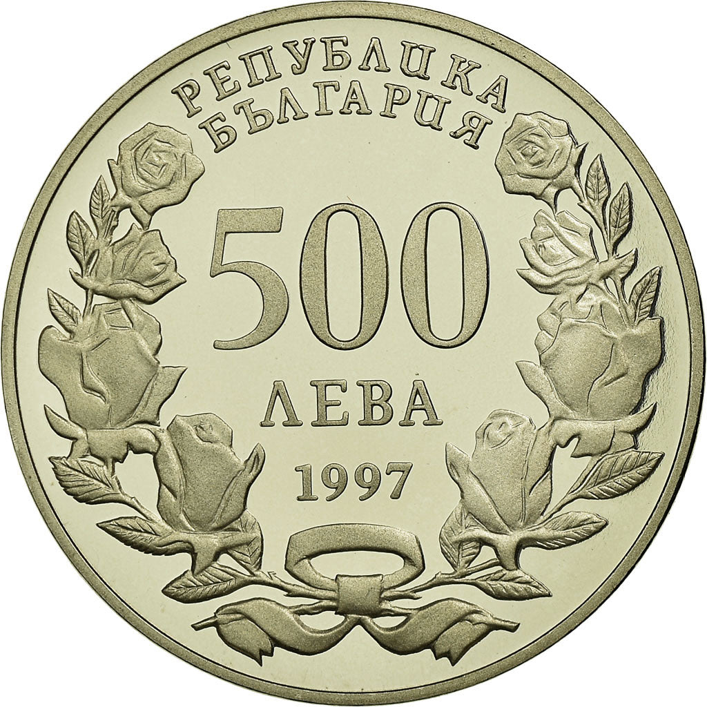 Coin, Bulgaria, 500 Leva, 1997, Proof, MS(65-70), Copper-Nickel-Zinc, KM:229