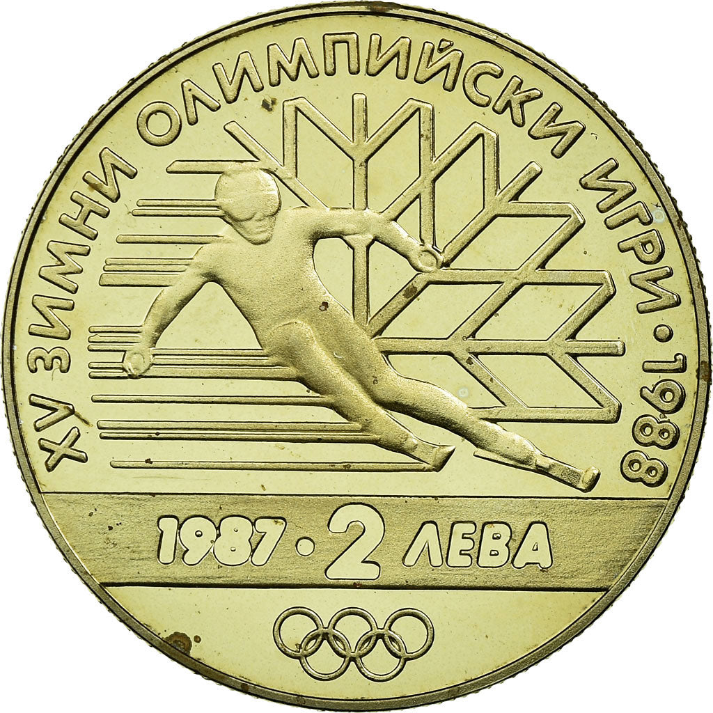 Coin, Bulgaria, 2 Leva, 1987, Proof, AU(55-58), Copper-nickel, KM:159