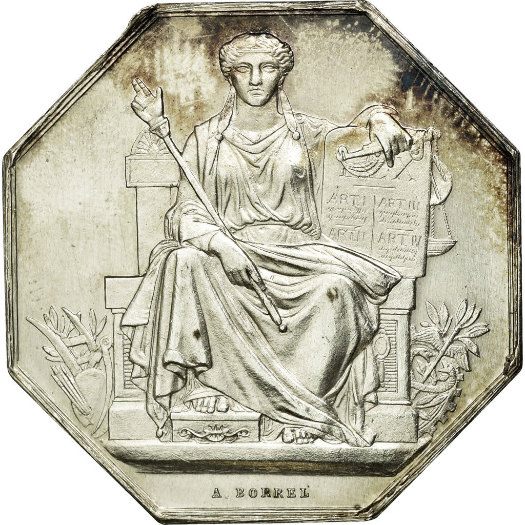 France, Token, Notary, AU(55-58), Silver, Lerouge:331