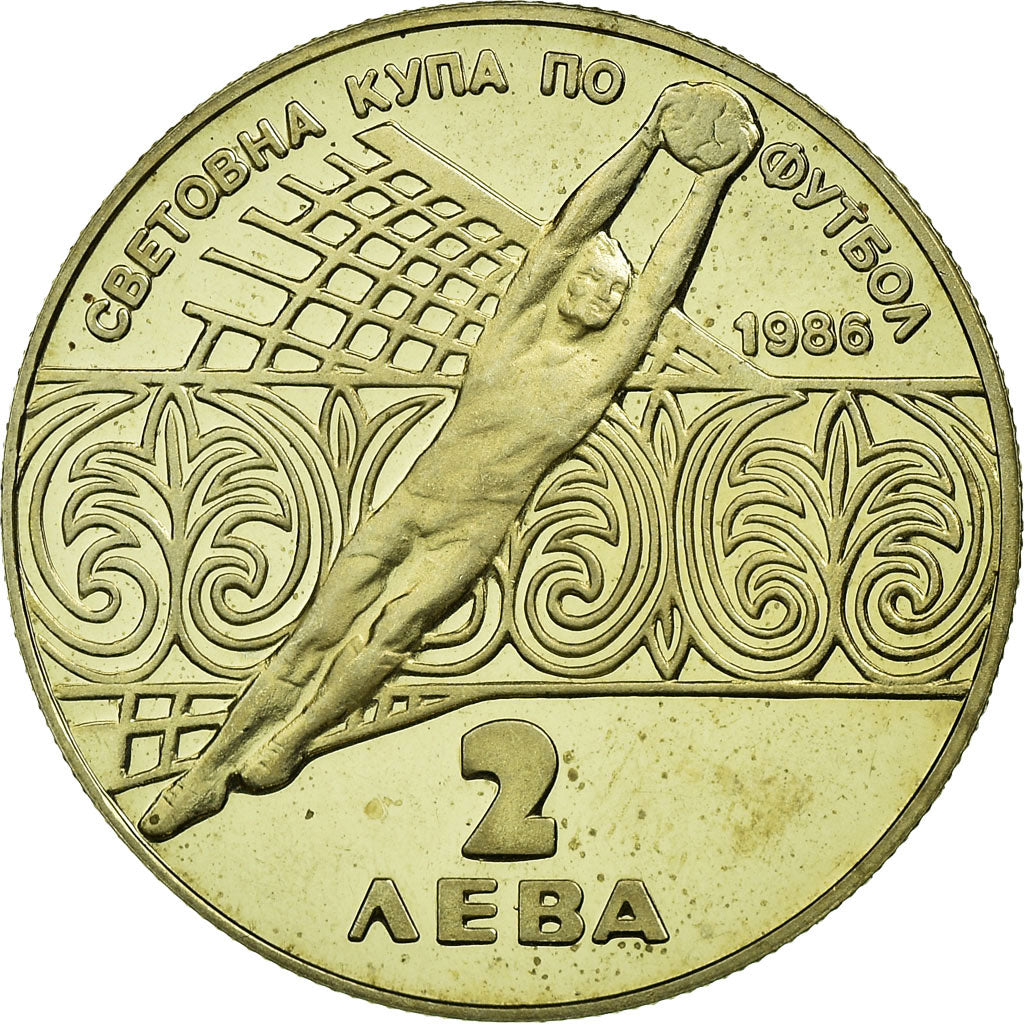 Coin, Bulgaria, 2 Leva, 1986, Proof, AU(55-58), Copper-nickel, KM:155