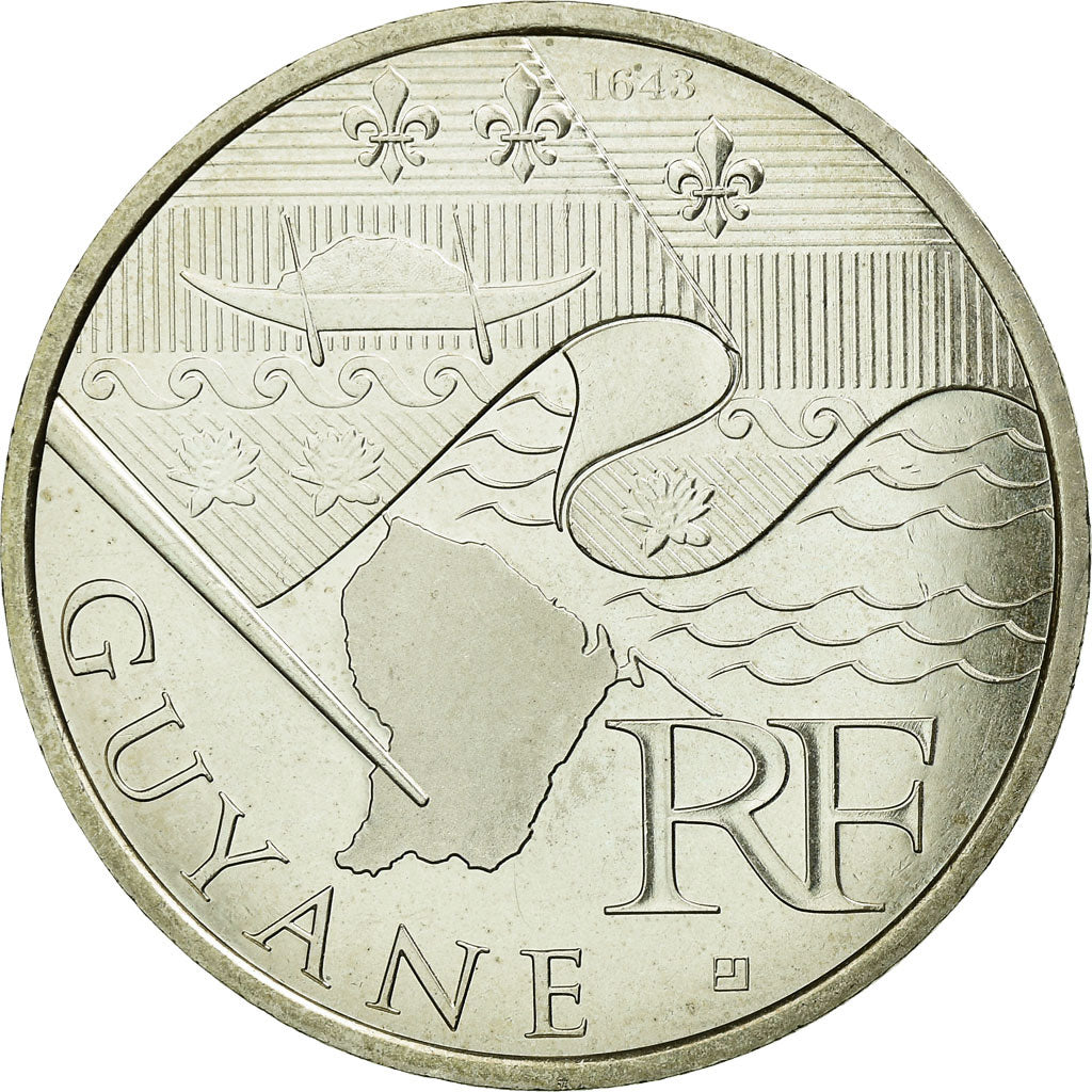 Francia, 10 Euro, Guyane, 2010, SPL, Argento, KM:1654