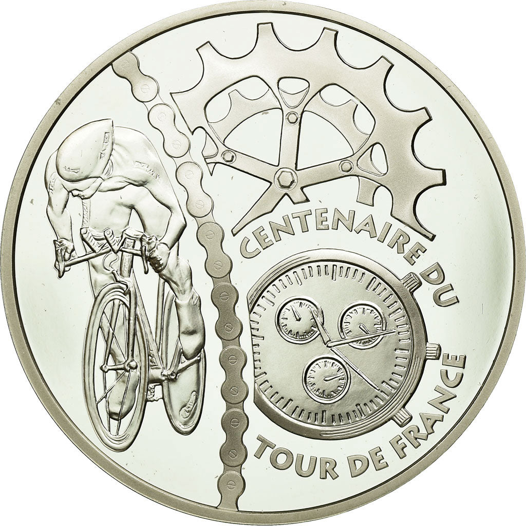 França, 1-1/2 Euro, Tour de France, 2003, BE, MS(65-70), Prata, KM:1325