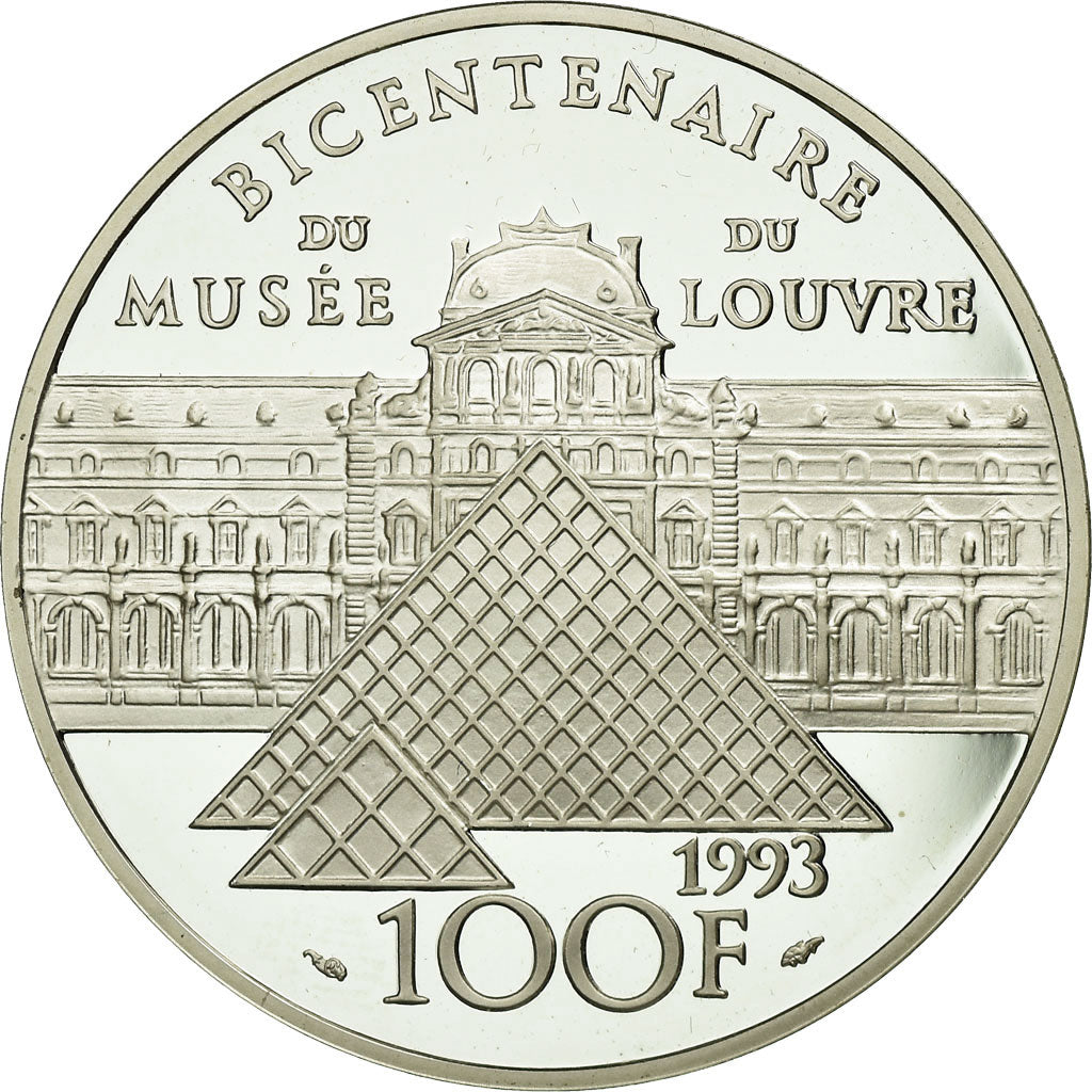 Coin, France, Mona Lisa, 100 Francs, 1993, BE, AU(55-58), Silver, KM:1017