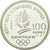 Moneda, Francia, Slalom skiers, 100 Francs, 1990, BE, FDC, Plata, KM:984