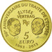 France, 5 Euro, Traité de l'Elysée, 2013, BE, MS(65-70), Gold, Gadoury:EU599