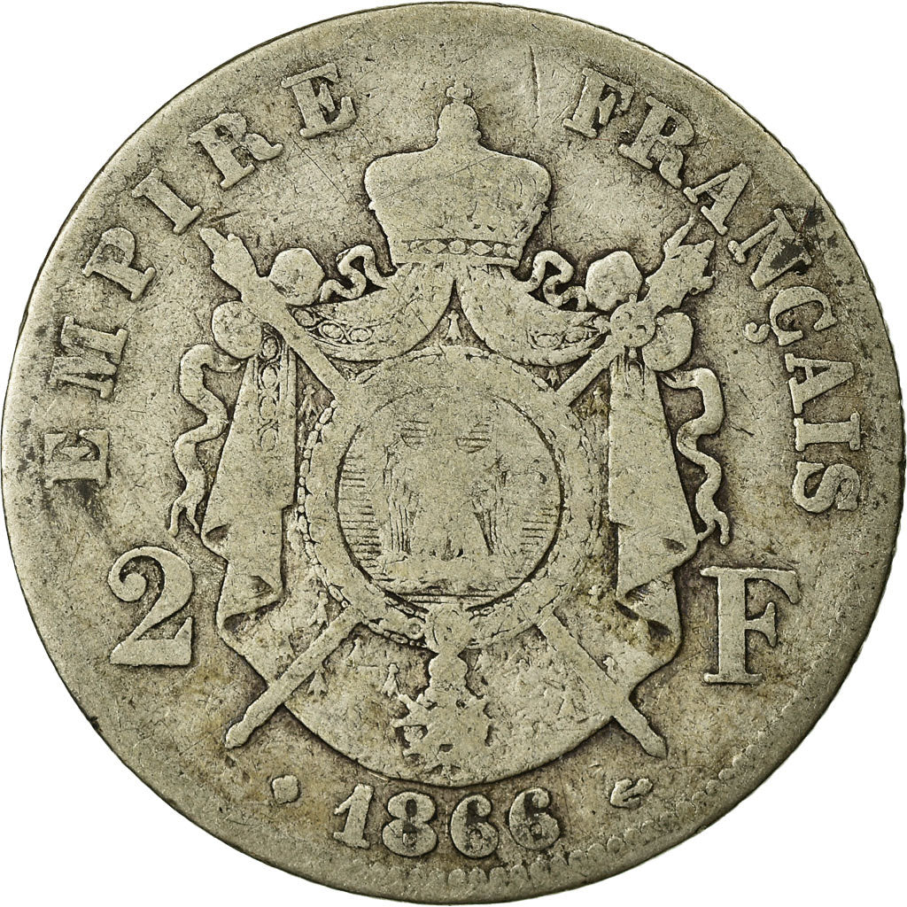 Münze, Frankreich, Napoleon III, Napoléon III, 2 Francs, 1866, Strasbourg