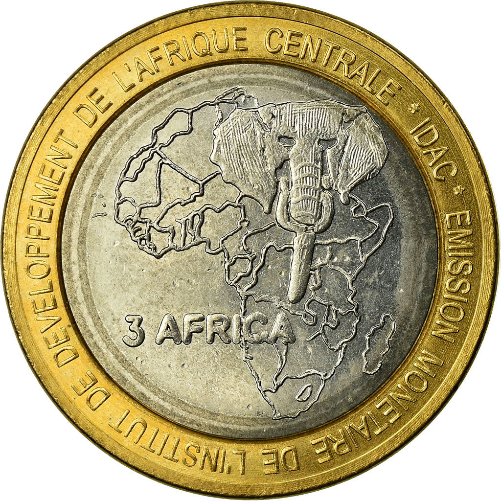 Coin, Chad, 4500 CFA Francs-3 Africa, 2015, Paris, MS(63), Bi-Metallic