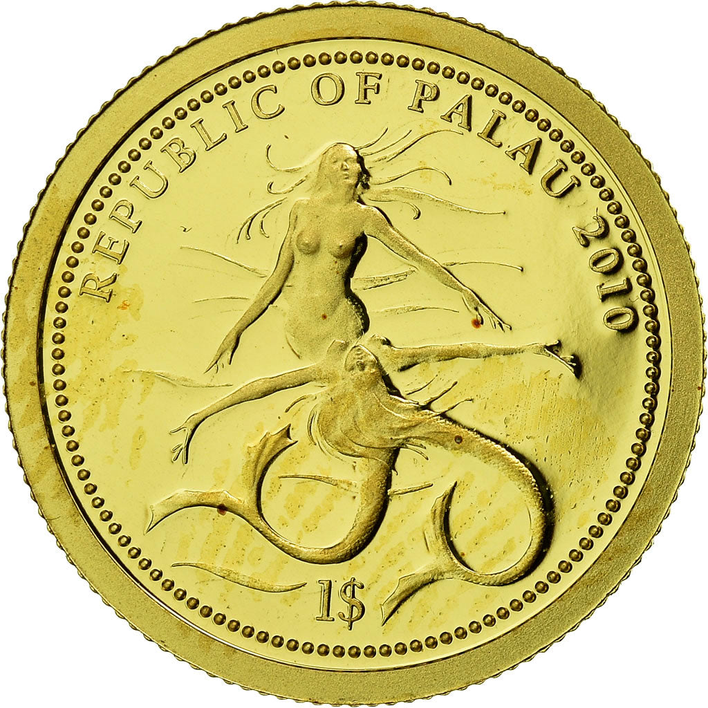 Coin, Palau, Requins-marteaux, Dollar, 2010, CIT, Proof, MS(65-70), Gold, KM:315