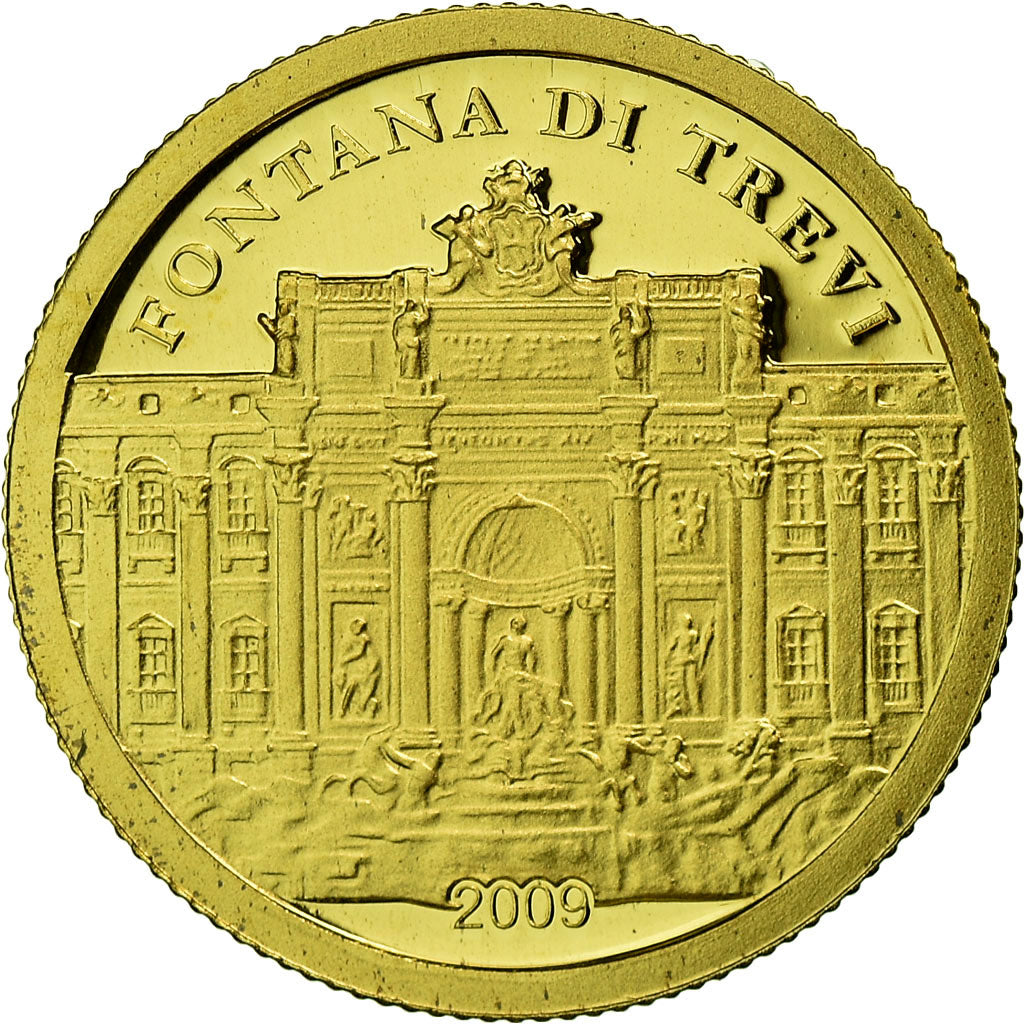 Münze, Palau, Fontaine de Trevi, Dollar, 2009, CIT, Proof, STGL, Gold, KM:241