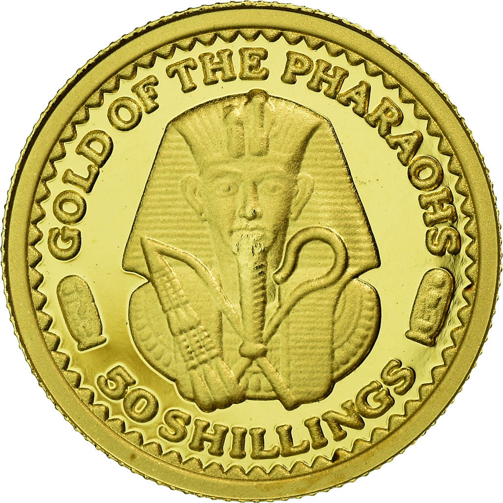 Moneta, Somalia, Toutankhamon, 50 Shillings, 2002, Proof, FDC, Oro, KM:161