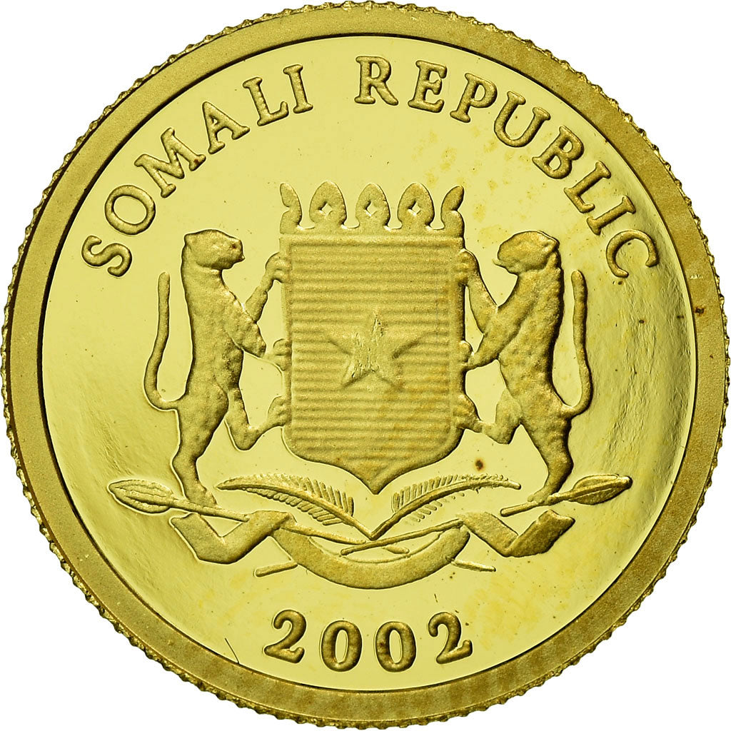 Moneta, Somalia, Toutankhamon, 50 Shillings, 2002, Proof, FDC, Oro, KM:161