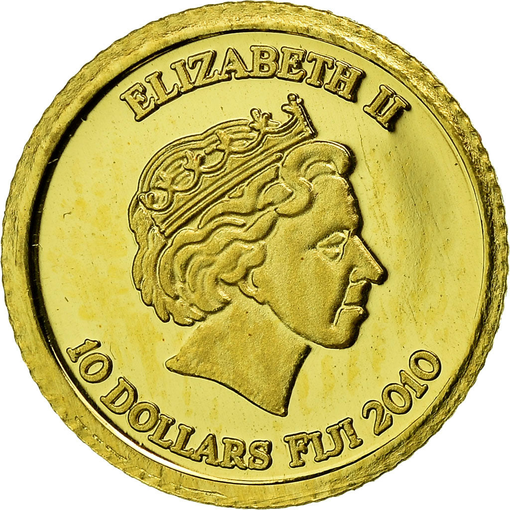 Coin, Fiji, Elizabeth II, Neptune, 10 Dollars, 2010, Proof, MS(65-70), Gold