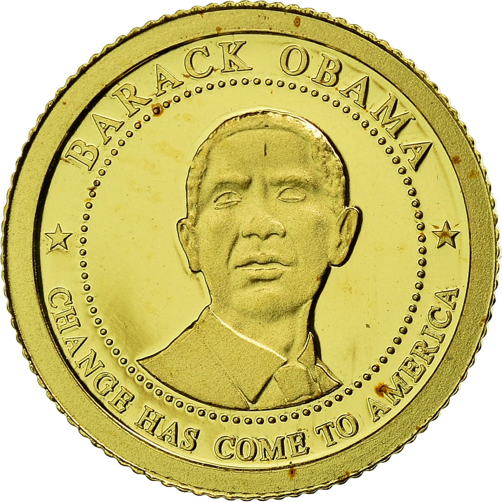 Coin, Liberia, Barack Obama, 5 Dollars, 2009, Proof, MS(65-70), Gold