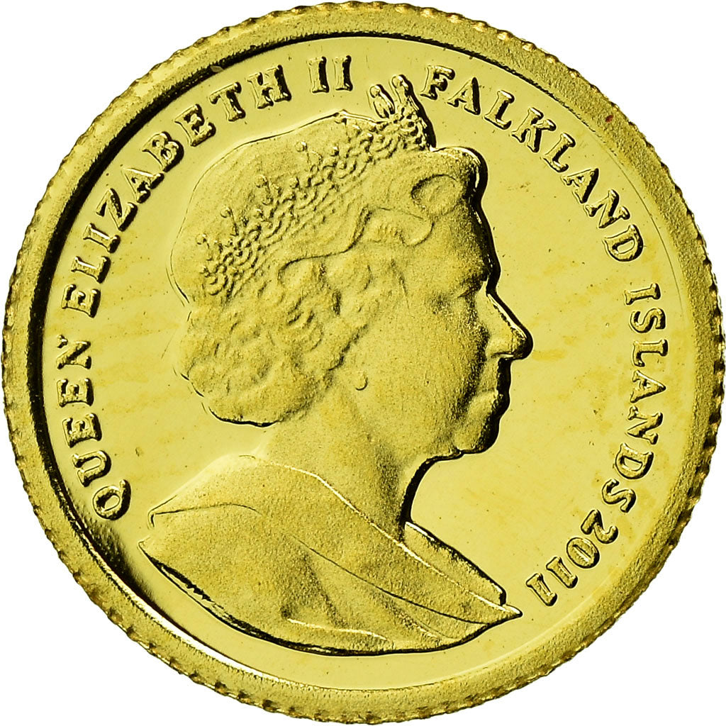 Coin, Falkland Islands, William & Kate, Crown, 2011, Proof, MS(65-70), Gold