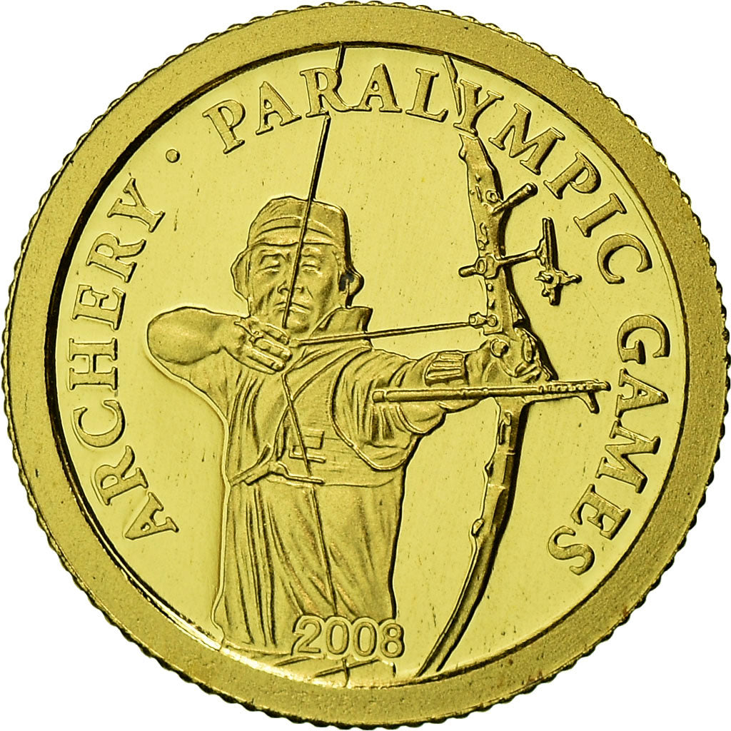 Moneta, Mongolia, Jeux paralympiques - Archer, 500 Tugrik, 2008, CIT, Proof
