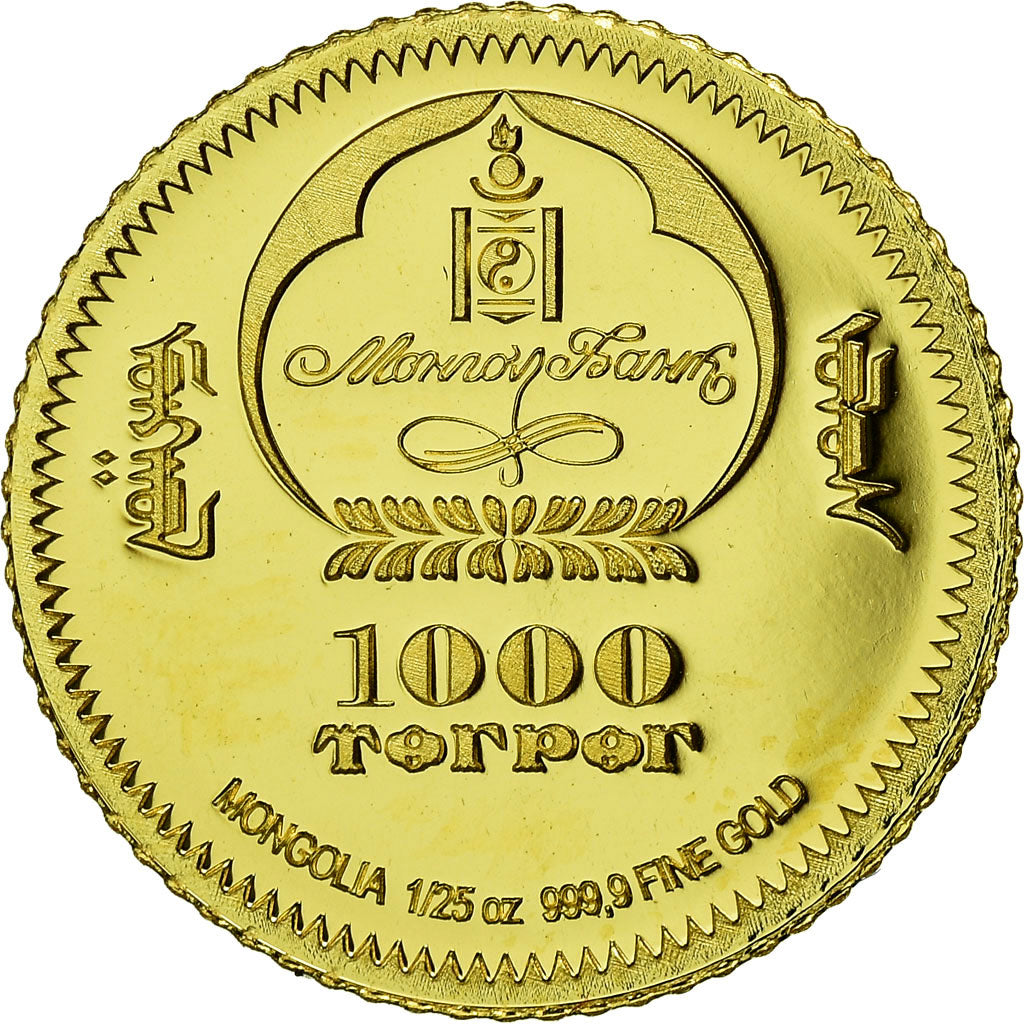 Coin, Mongolia, Dancing Queen, 1000 Tugrik, 2006, Proof, MS(65-70), Gold