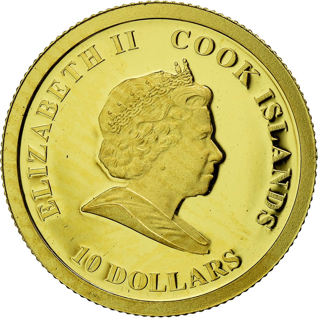 Coin, Cook Islands, Elizabeth II, Mission Apollo XI, 10 Dollars, 2009, Franklin
