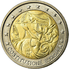 Italy, 2 Euro, European Constitution, 2005, AU(55-58), Bi-Metallic, KM:245