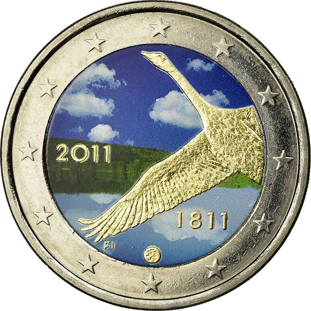 Finland, 2 Euro, Bank of Finland, 200th Anniversary, 2011, Colorised, PR
