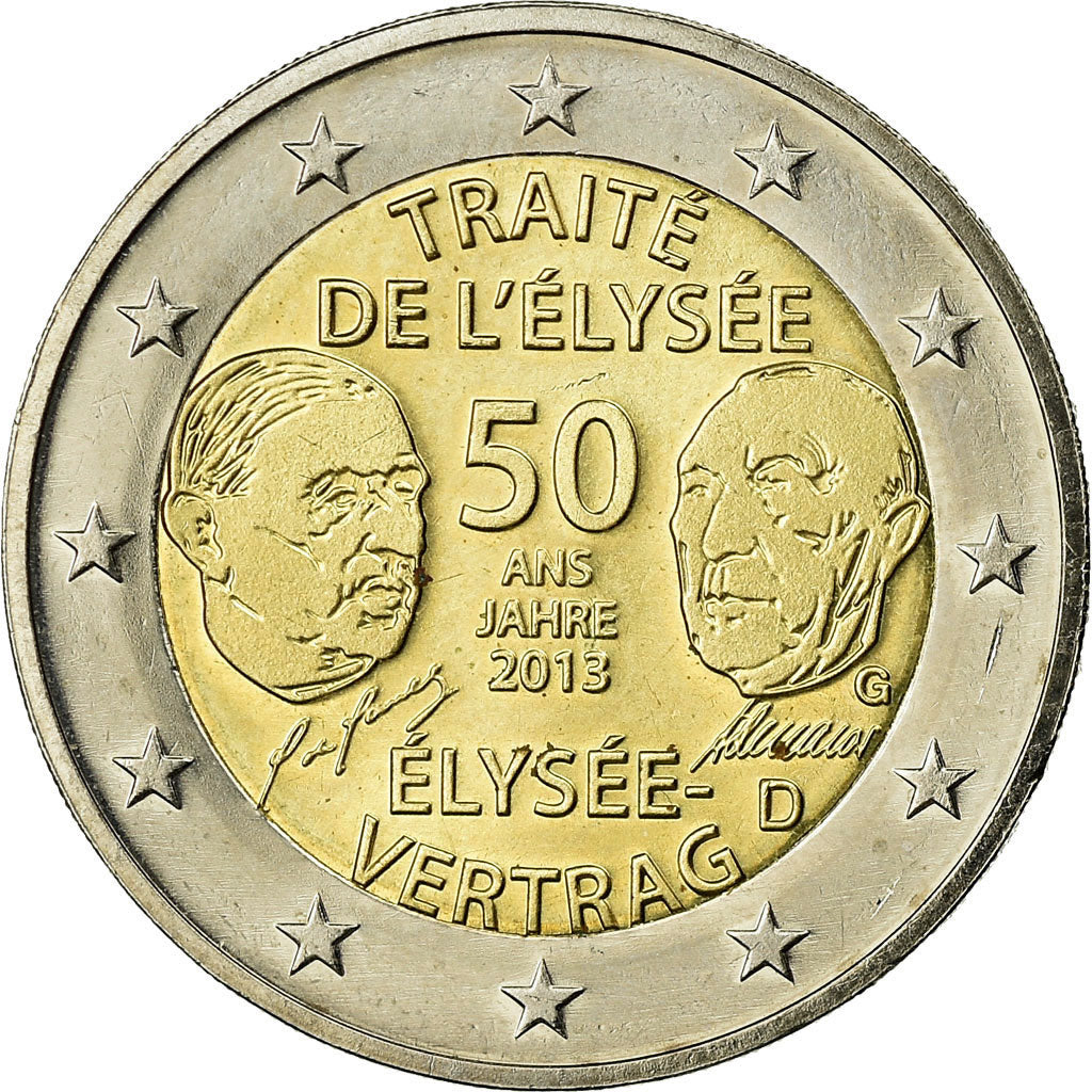 République fédérale allemande, 2 Euro, Traité de l'Elysée, 2013, SUP