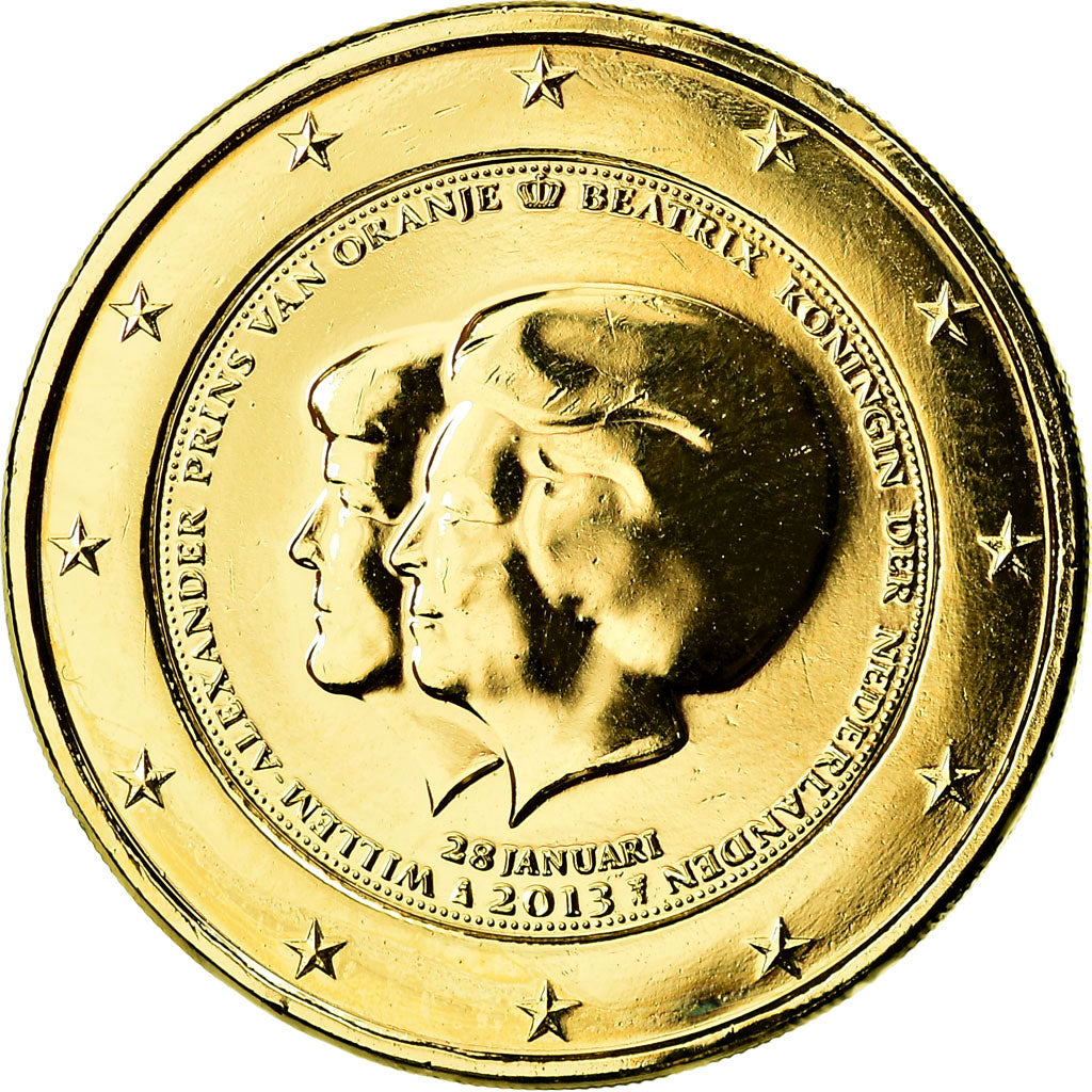 Netherlands, 2 Euro, Double Portrait, 2013, AU(55-58), Bi-Metallic, KM:272