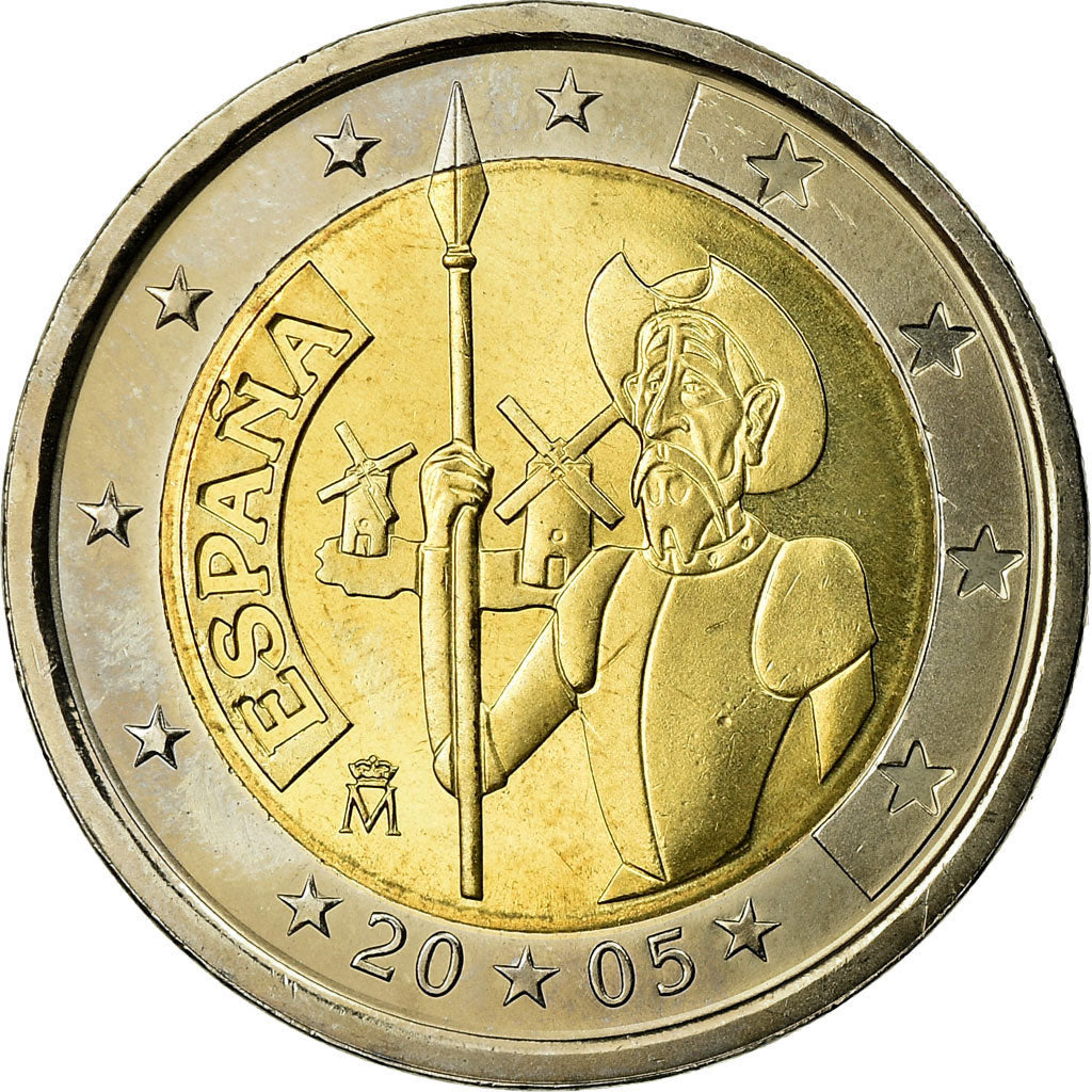 Spain, 2 Euro, Don Quichotte, 2005, MS(63), Bi-Metallic, KM:1063