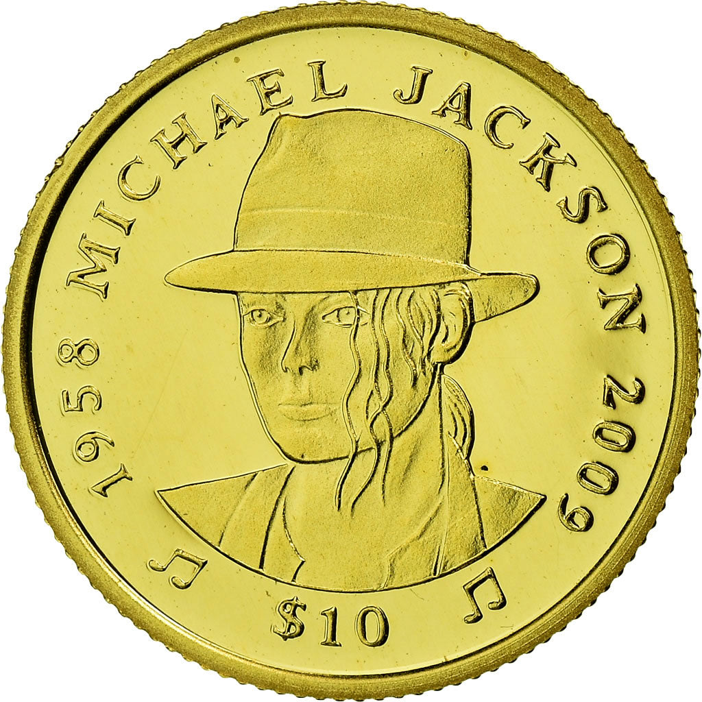 Coin, Sierra Leone, Mickael Jackson, 10 Dollars, 2009, Proof, MS(65-70), Gold