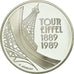 Moneta, Francja, Tour Eiffel, 5 Francs, 1989, Paris, BE, MS(65-70), Srebro