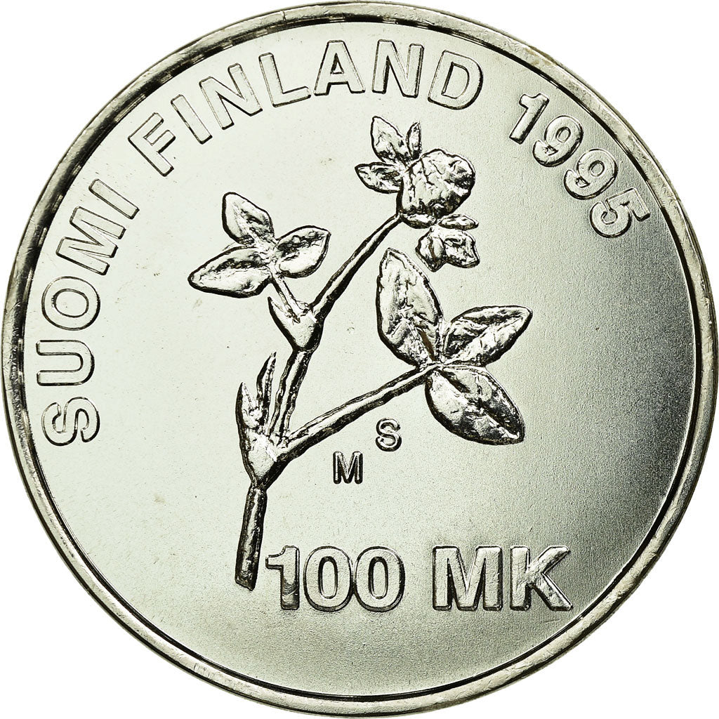 Coin, Finland, Artturi Ilmari Virtanen, 100 Markkaa, 1995, MS(63), Silver, KM:80