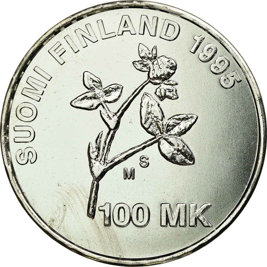 Coin, Finland, Artturi Ilmari Virtanen, 100 Markkaa, 1995, MS(63), Silver, KM:80