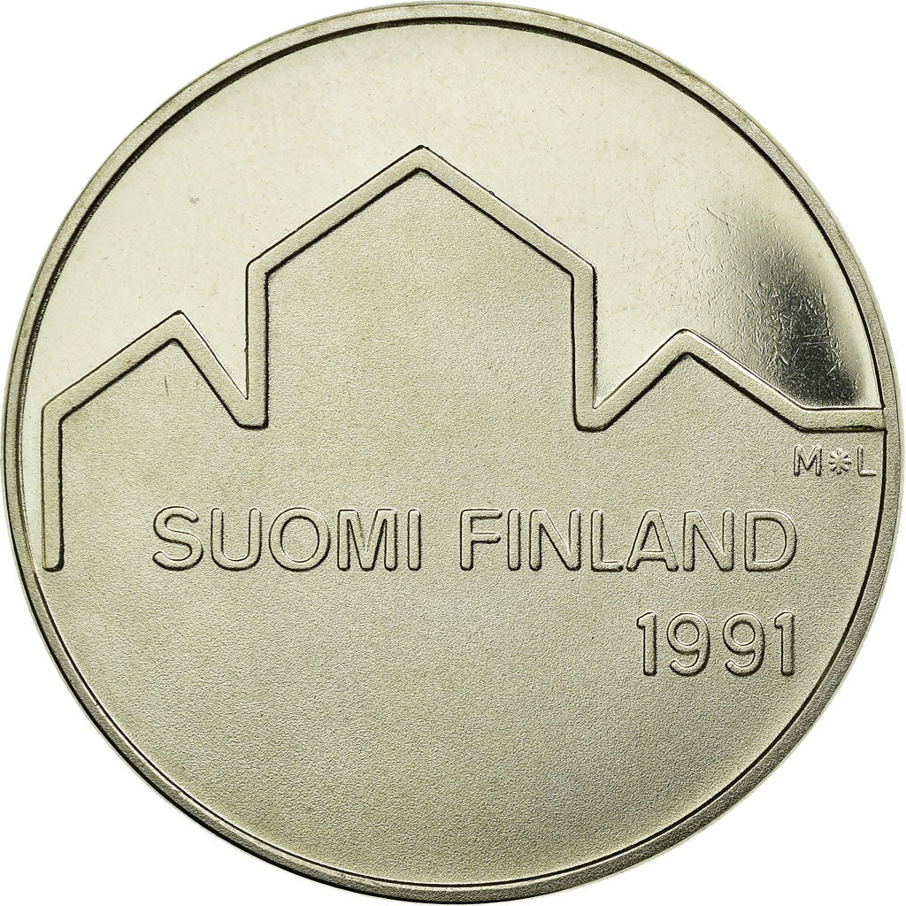 Coin, Finland, 100 Markkaa, 1991, MS(63), Silver, KM:69