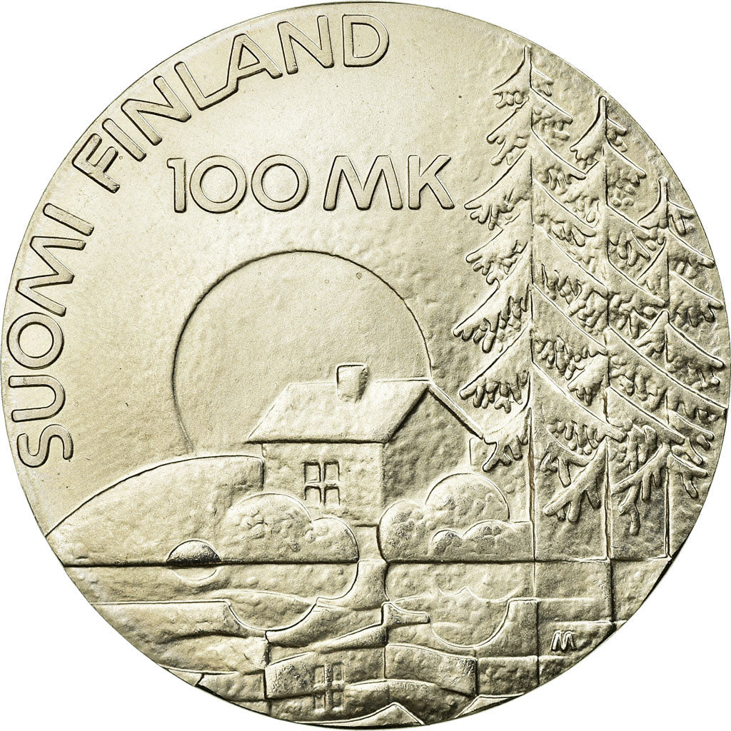 Coin, Finland, 100 Markkaa, 1990, MS(63), Silver, KM:67