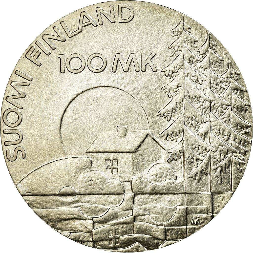 Coin, Finland, 100 Markkaa, 1990, MS(63), Silver, KM:67