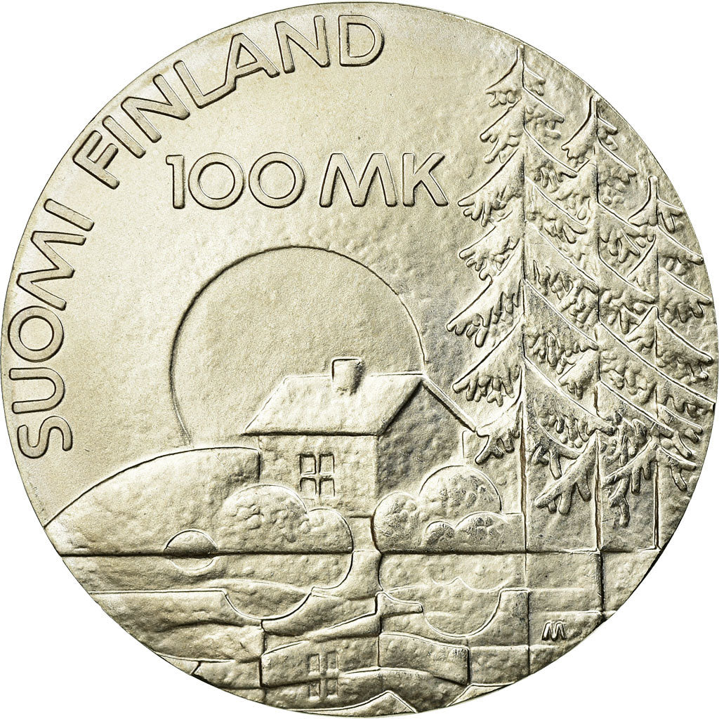Coin, Finland, 100 Markkaa, 1990, MS(63), Silver, KM:67