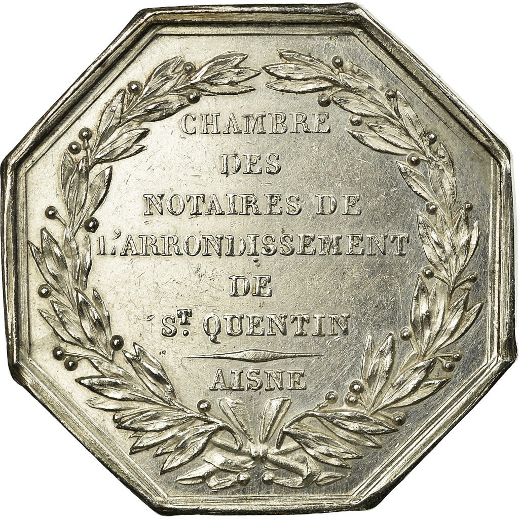 France, Jeton, Notaires de l'Arrondissement de Saint-Quentin, Aisne, 1830, SUP