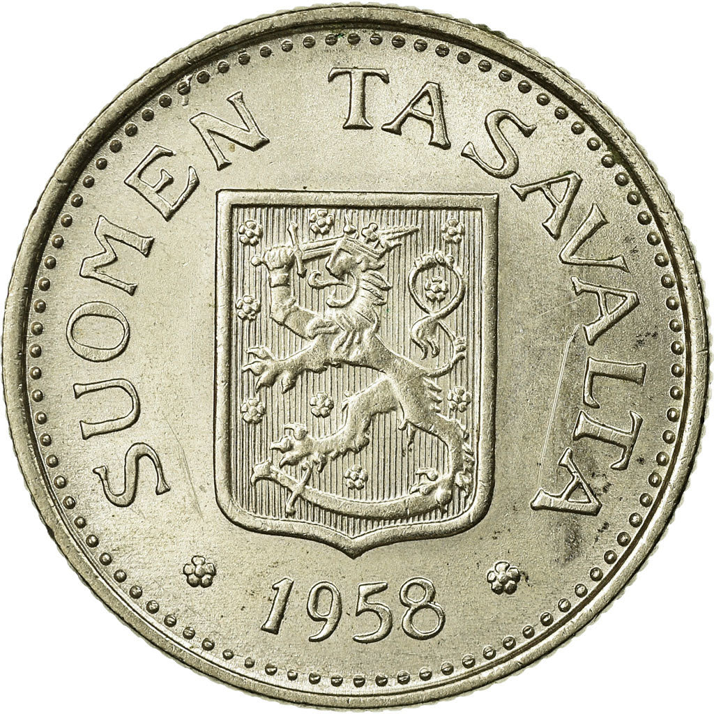 Coin, Finland, 100 Markkaa, 1958, MS(63), Silver, KM:41
