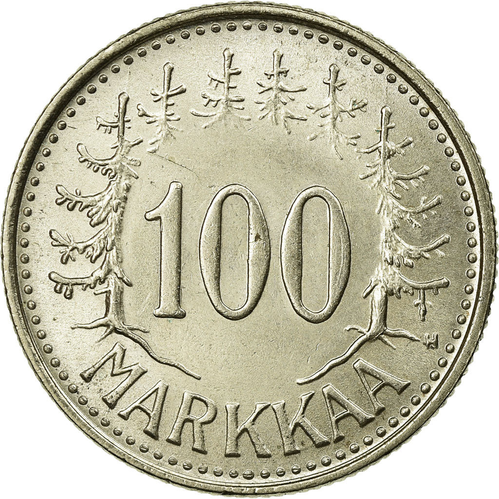 Coin, Finland, 100 Markkaa, 1958, MS(63), Silver, KM:41