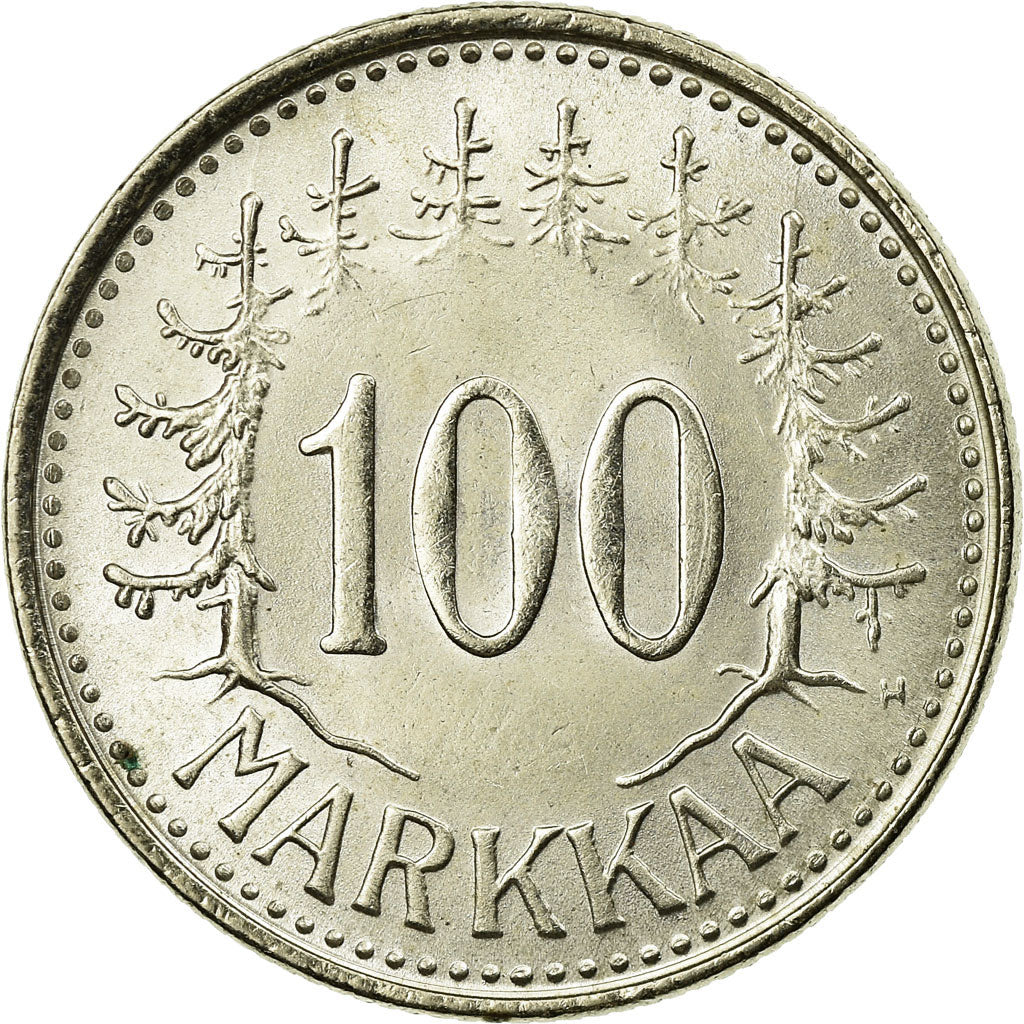 Coin, Finland, 100 Markkaa, 1957, MS(63), Silver, KM:41